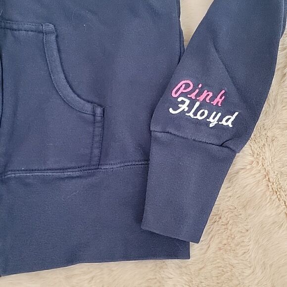 PINK FLOYD NAVY BLUE AND PINK GRAPHIC ZIP-UP HOODIE, SIZE 3-5 - Picture 2 of 7